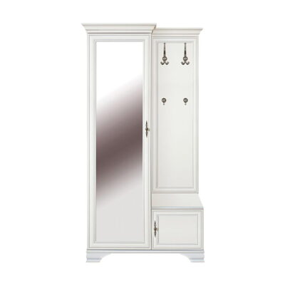 Garderoba z lustrem biała LEWA 116 WERSAL