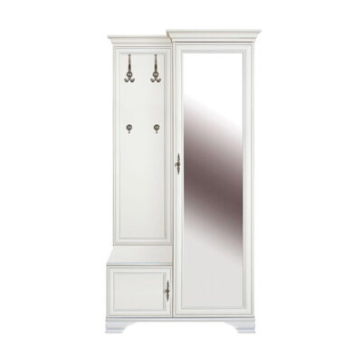 (24h) Garderoba z lustrem biała PRAWA 116 WERSAL