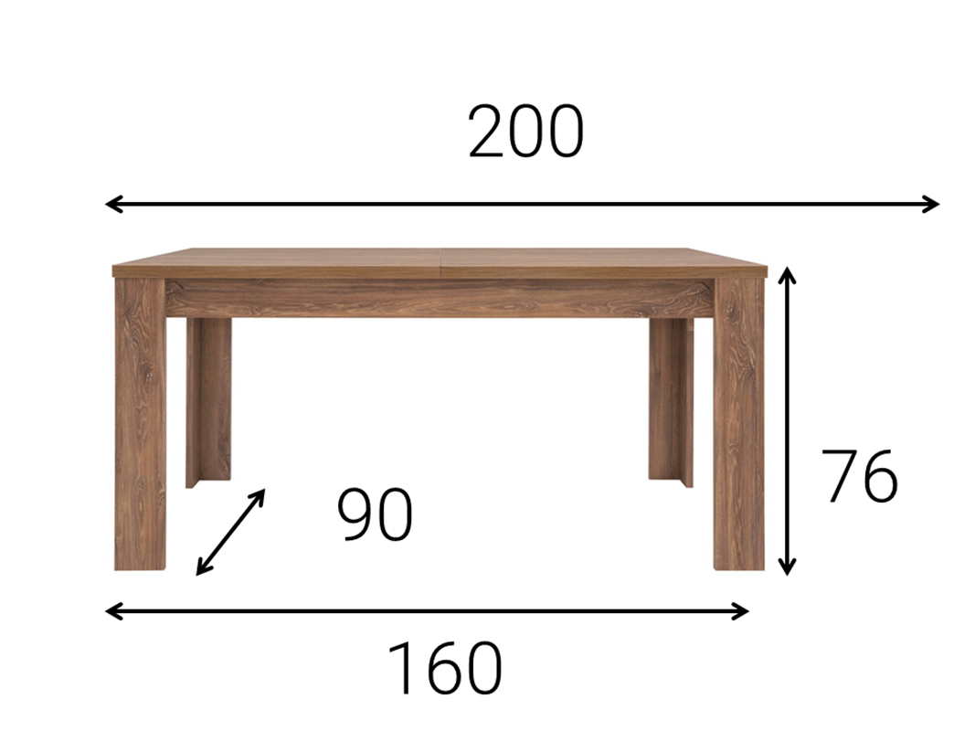 Stół rozkładany w stylu loft 160 / 200 cm