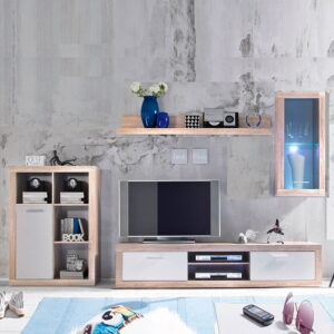 Meblościanka TV 60 cali sonoma biały 200 BARCELONA