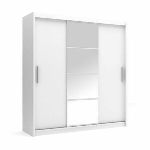 Szafa przesuwna z lustrem biała 220 MARIO