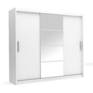 Szafa przesuwna z lustrem biała 240 MARIO