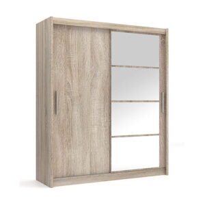 Szafa przesuwna z lustrem dąb sonoma 180 MARIO