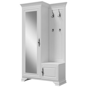 Garderoba z lustrem biała 116 cm WERSAL Lewa