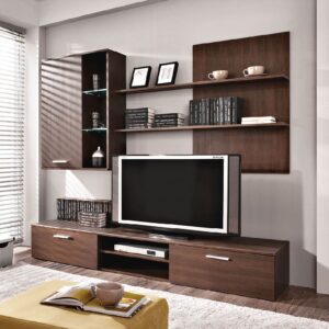 24h Meblościanka TV 85 cali czarna LED 200 QUATRO