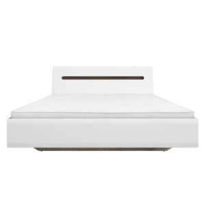 Łóżko ze stelażem białe połysk MDF 160 SYDNEY