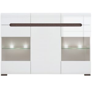 Komoda biała połysk 150 cm MDF SYDNEY + LED