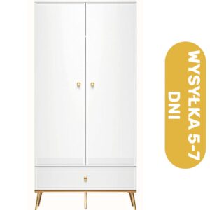 Szafa biała połysk na ubrania MDF  92 cm ATHENA