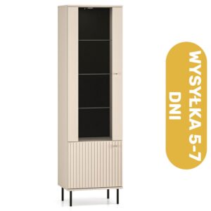 Witryna do salonu beżowa LED 55 cm CANADA - bestseller