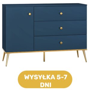 Komoda kredowy niebieski 120 cm INDYGO - bestseller