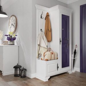 Garderoba z lustrem biała 116 cm WERSAL Prawa