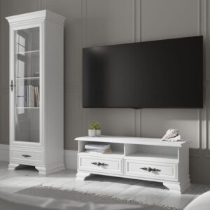 witryna do salonu biała