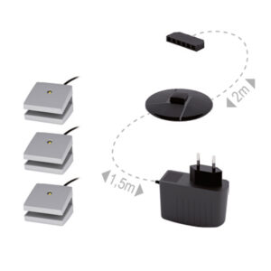 Oświetlenie LED z zasilaczem naturalne białe 3 punktowe do szklanych półek