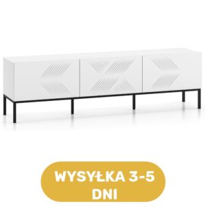 Szafka RTV biała 170 cm TV 75 cali - rama czarna ALPINA - bestseller