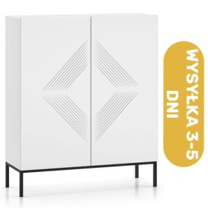 Komoda 2 drzwi biała MDF 100 cm - rama czarna ALPINA - bestseller