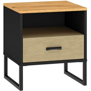 Szafka nocna dąb złoty + czarny 45 cm VIGO