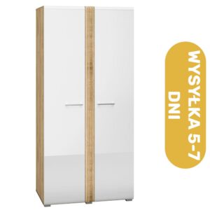 Szafa ubraniowa z drążkami biała połysk 92 cm CAPRI - bestseller