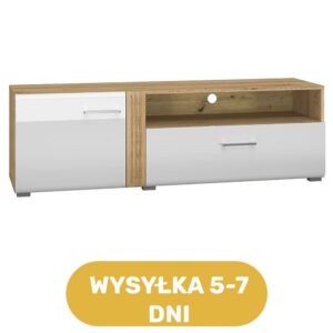 Szafka RTV biała połysk TV 65 cali 150 cm CAPRI - bestseller