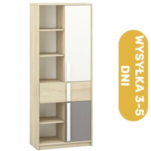 Regał częściowo zamykany buk Fjord 80 cm VAGO