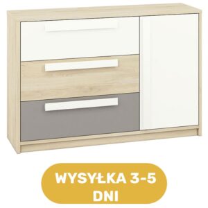 Komoda drzwi szuflady buk Fjord 92 cm VAGO