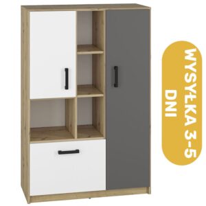 Regał częściowo zamykany dąb Artisan 92 cm KENT