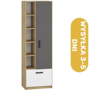 Regał częściowo zamykany dąb Artisan 60 cm KENT