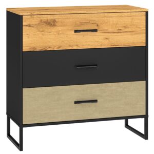 Komoda dąb złoty metalowe nogi 92 cm VIGO