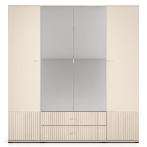 Szafa na ubrania z drążkiem beżowa MDF 200 cm CANADA