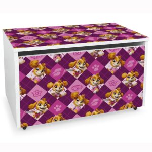 Psi Patrol skrzynia na zabawki biała Skye 01