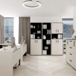 meble biurowe kaszmir beżowe czarne