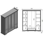 Szafa biała z lustrem 200 cm