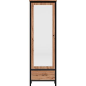 Szafa z lustrem dąb tacho/czarny 62 cm CHOS
