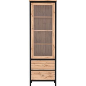 Witryna w stylu LOFT dąb tacho/czarny 62 cm CHOS