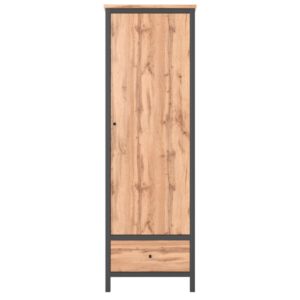 Regał zamykany w stylu LOFT dąb tacho/czarny 62 cm CHOS