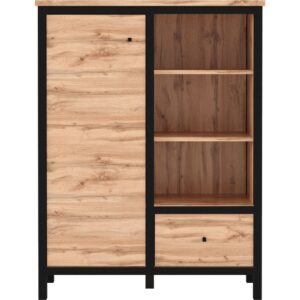 Regał w stylu LOFT dąb tacho/czarny 92 cm CHOS