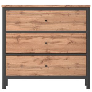 Komoda w stylu LOFT dąb tacho/czarny 92 cm CHOS