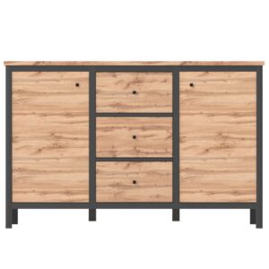 Komoda w stylu LOFT dąb tacho/czarny 136 cm CHOS