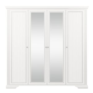Szafa z lustrem styl klasyczny sosna śnieżna/popiół 227 cm WINDSOR